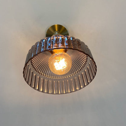 NordicAura | Elegant Vintage Brass Glass Dome Wall Sconce Lighting 7