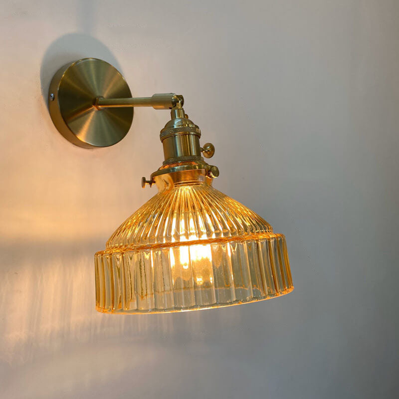 NordicAura | Elegant Vintage Brass Glass Dome Wall Sconce Lighting 8