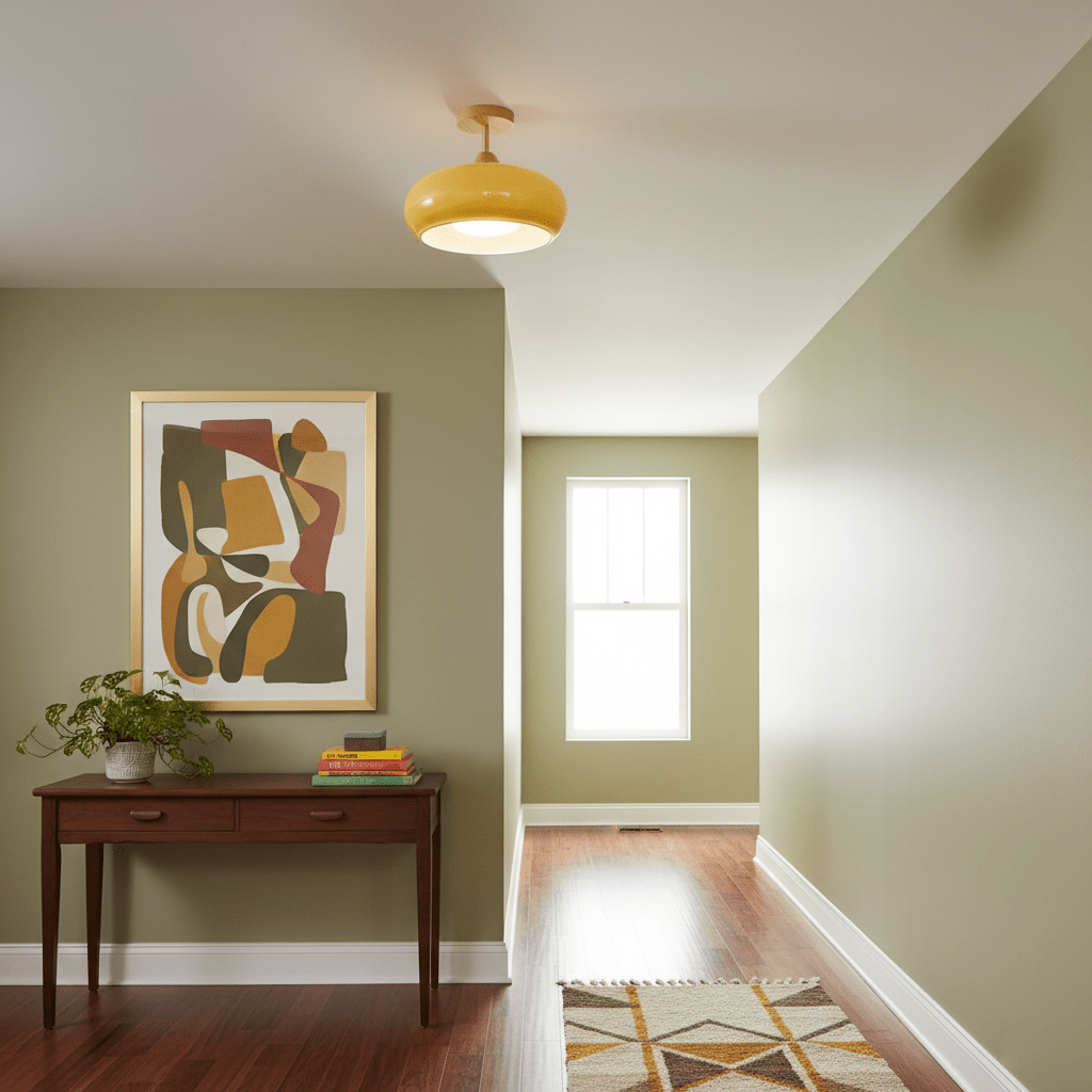 NordicAura | Elegant Wooden Glass Semi-Flush Mount Ceiling Light 5