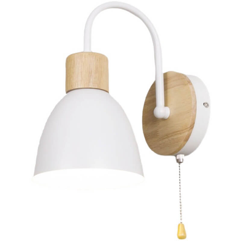 NordicAura | Stylish Elegant Wooden Dome Wall Light with Pull Switch 1