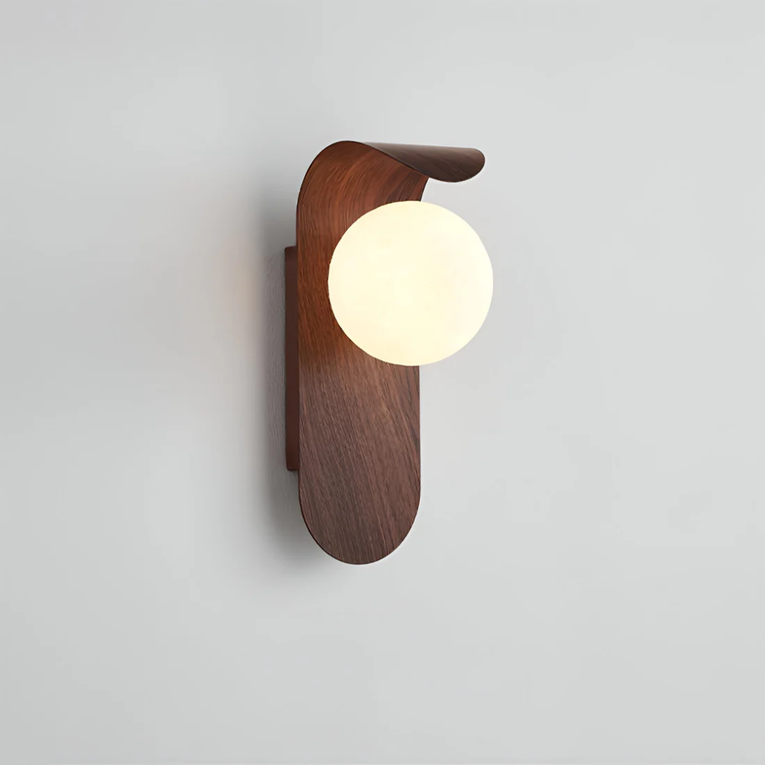 NordicGlow | Elegant Minimalist Wood Globe Wall Sconce Lighting