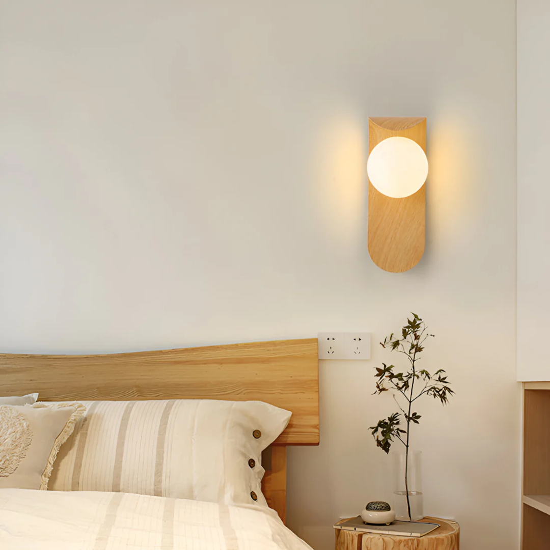 NordicGlow | Elegant Minimalist Wood Globe Wall Sconce Lighting 3