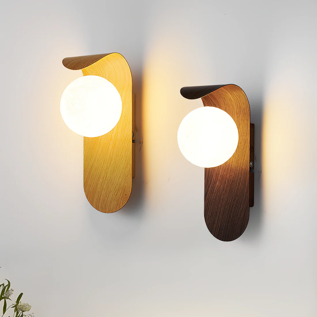 NordicGlow | Elegant Minimalist Wood Globe Wall Sconce Lighting 4