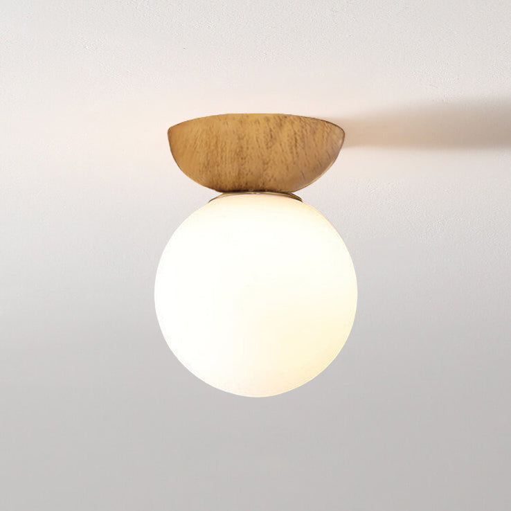 NordicGlow | Elegant Minimalist Wood and Glass Ceiling Light