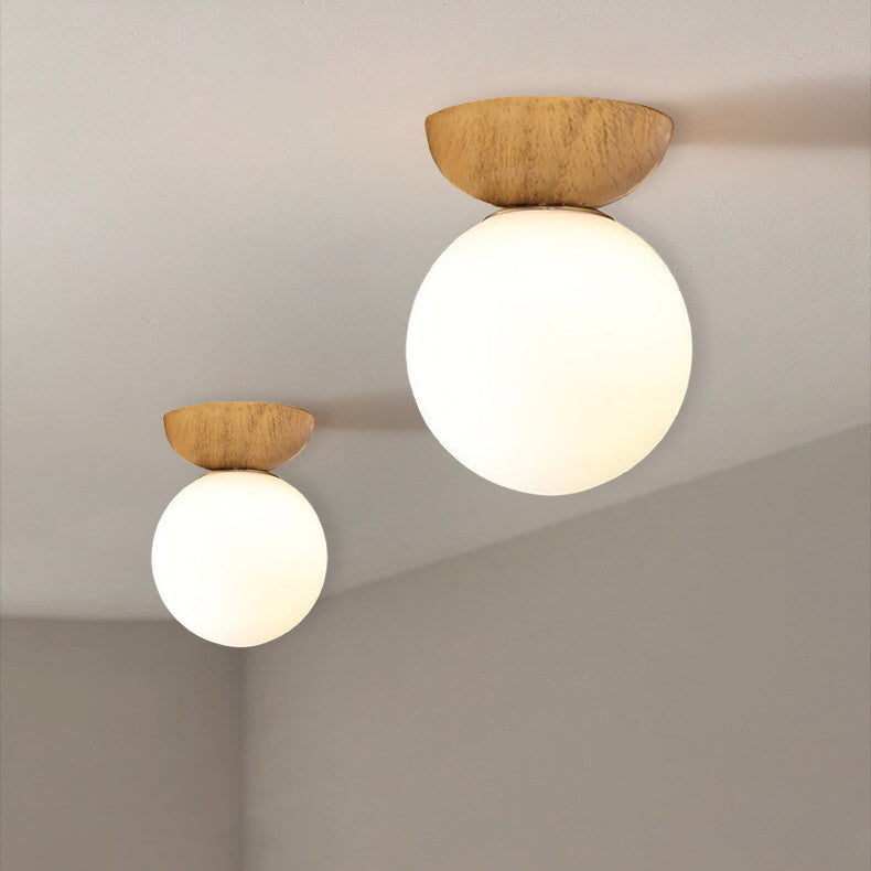 NordicGlow | Elegant Minimalist Wood and Glass Ceiling Light 1