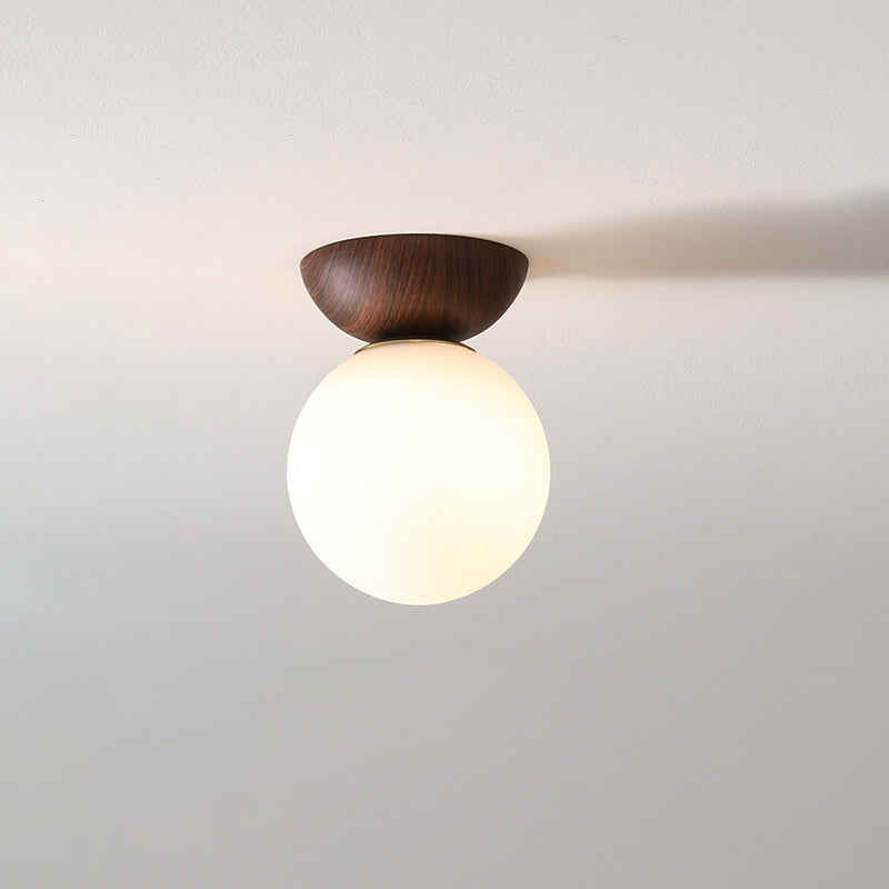 NordicGlow | Elegant Minimalist Wood and Glass Ceiling Light 2