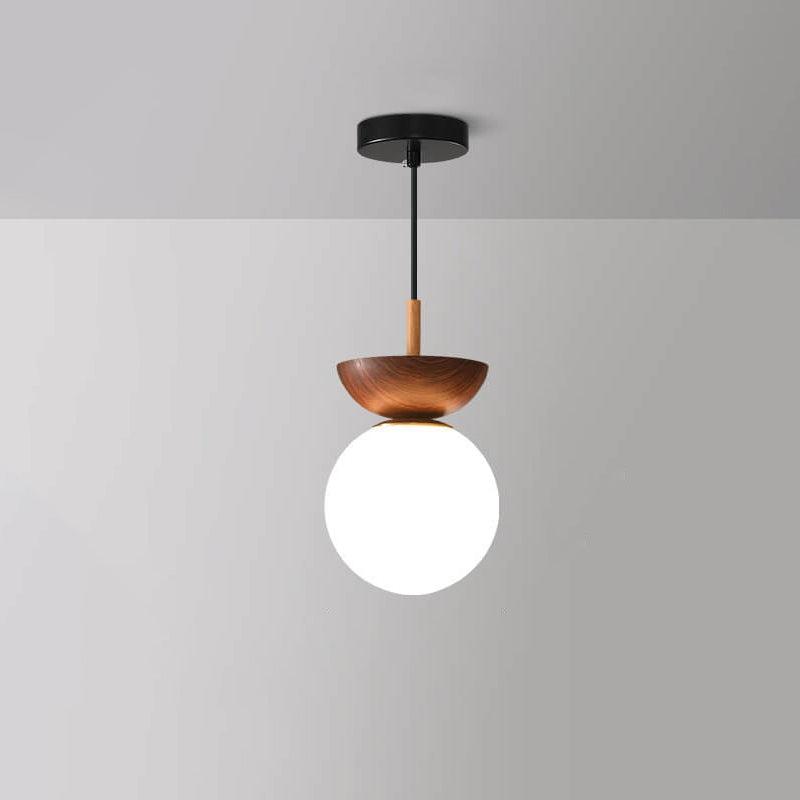 NordicGlow | Elegant Minimalist Wood and Glass Ceiling Light 3