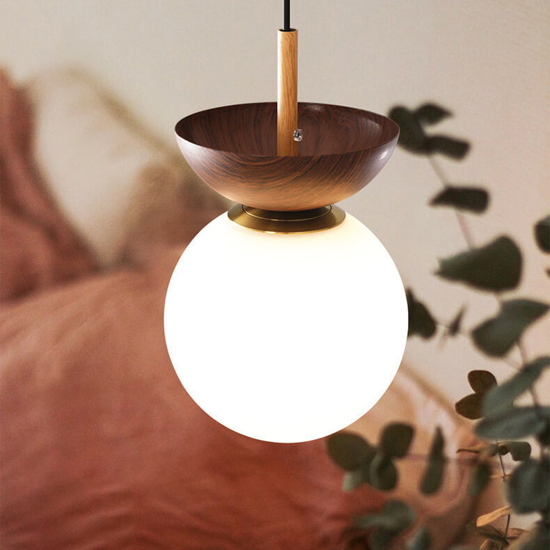 NordicGlow | Elegant Minimalist Wood and Glass Ceiling Light 4