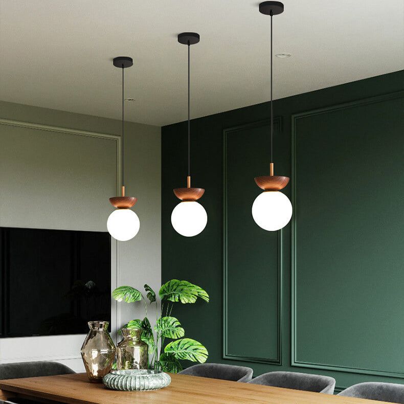 NordicGlow | Elegant Minimalist Wood and Glass Ceiling Light 6