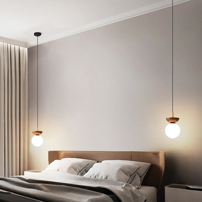 NordicGlow | Elegant Minimalist Wood and Glass Ceiling Light 7