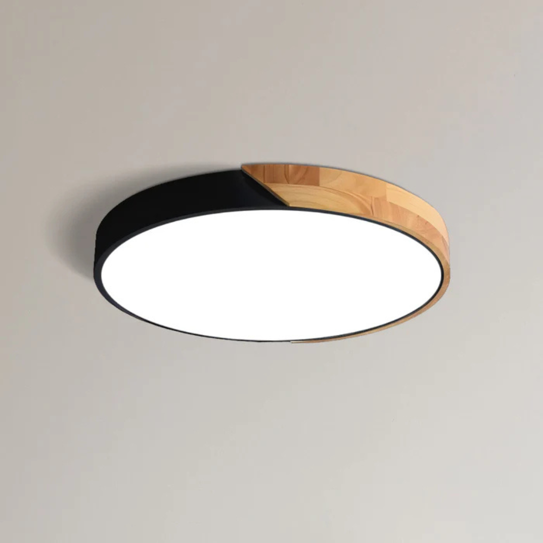NordicGlow | Elegant Natural Wood Flush Mount Ceiling Light Fixture 0