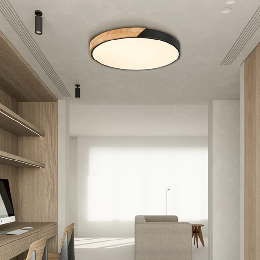 NordicGlow | Elegant Natural Wood Flush Mount Ceiling Light Fixture 1