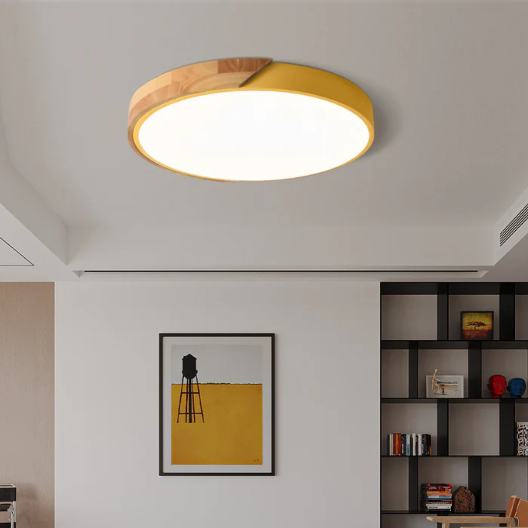 NordicGlow | Elegant Natural Wood Flush Mount Ceiling Light Fixture 3