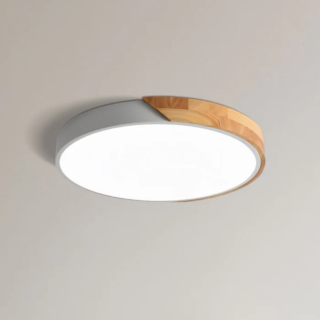 NordicGlow | Elegant Natural Wood Flush Mount Ceiling Light Fixture 4