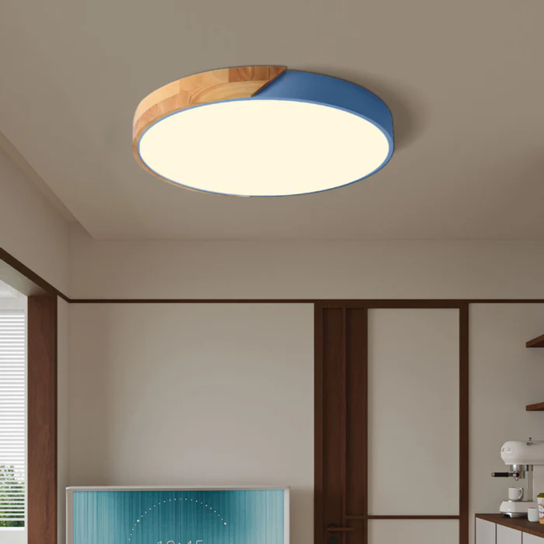 NordicGlow | Elegant Natural Wood Flush Mount Ceiling Light Fixture 7