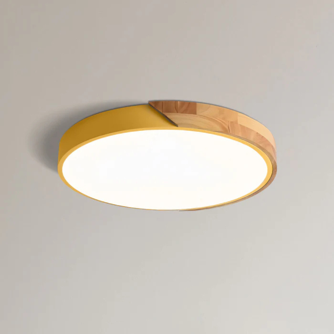 NordicGlow | Elegant Natural Wood Flush Mount Ceiling Light Fixture 9
