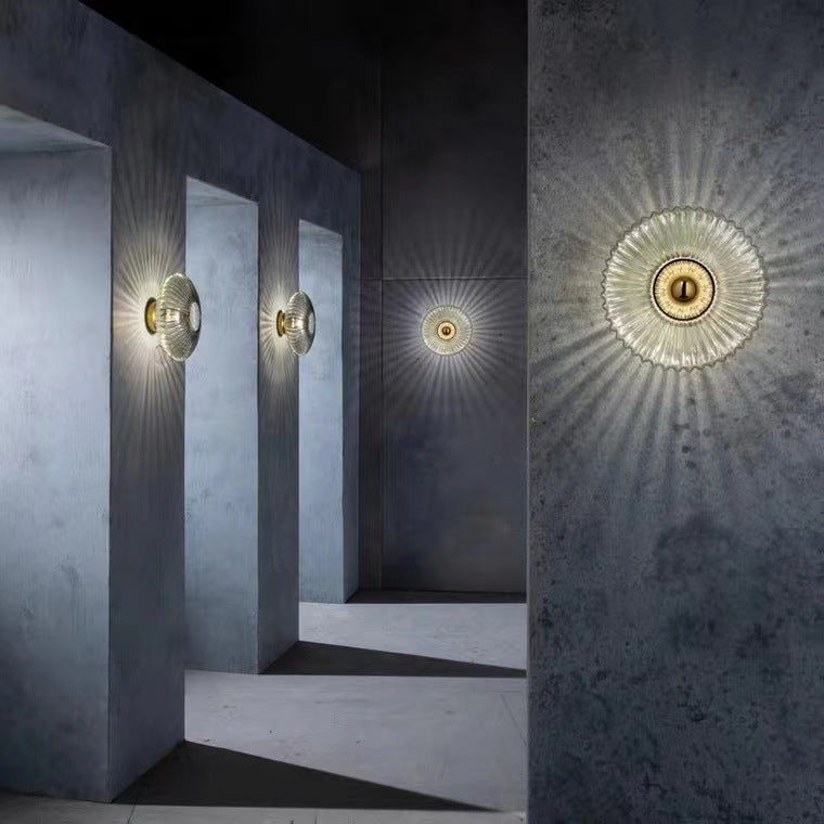 NordicGlow | Elegant Vintage Ribbed Glass Wall Sconce Lighting 3