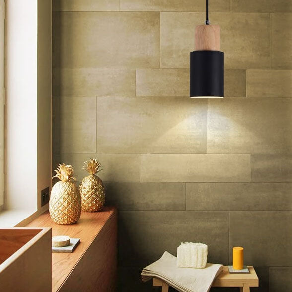 NordicWood | Elegant Minimalist LED Cylinder Pendant Light 8