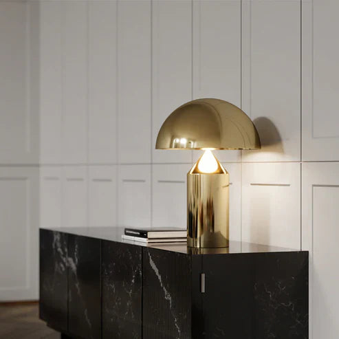 Nordic Collection | LED Table Lamp with Elegant Brass Dome Design | Warm Ambient Lighting for Living Room & Bedroom 4