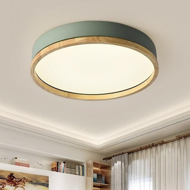Nordic Collection | Round Flush Mount Ceiling Light with LED Illumination | Modern Design for Soft Ambient Lighting 1