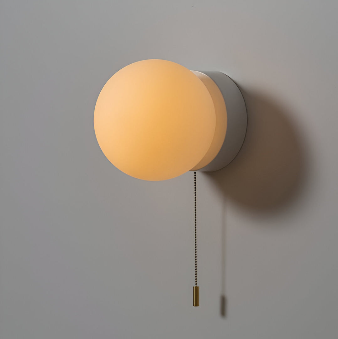 Nordic Minimalist | Glass Globe Wall Sconce with Pull Cord | Elegant Lighting for Cozy Ambience 2