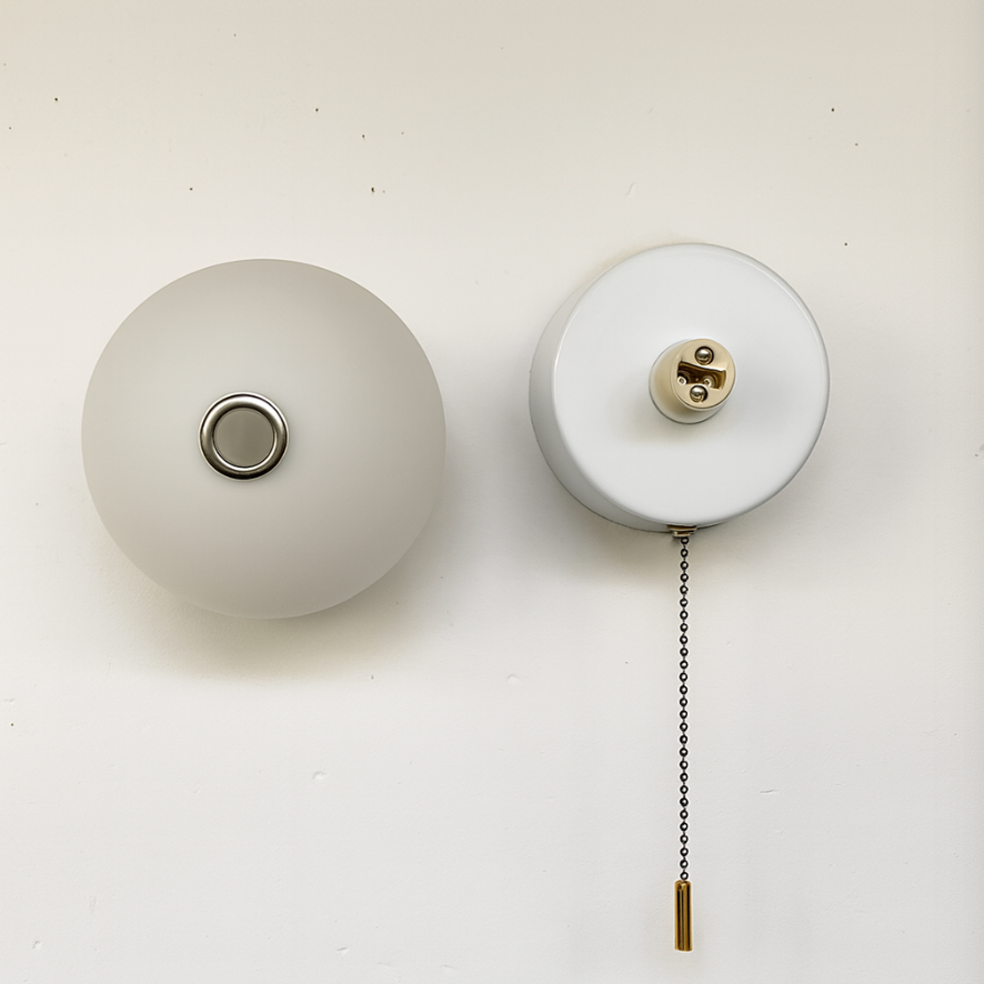 Nordic Minimalist | Glass Globe Wall Sconce with Pull Cord | Elegant Lighting for Cozy Ambience 5
