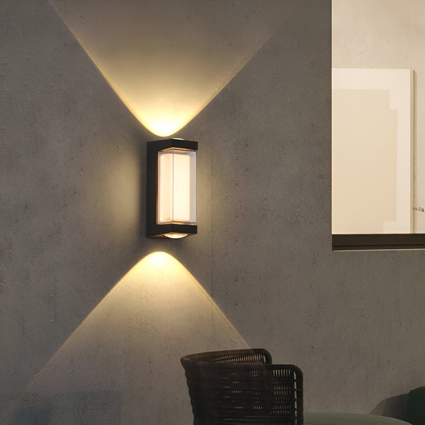 Nordic Minimalist | Outdoor Wall Lantern with Up-and-Down LED Effect | Durable Acrylic for Elegant Exterior Illumination 6