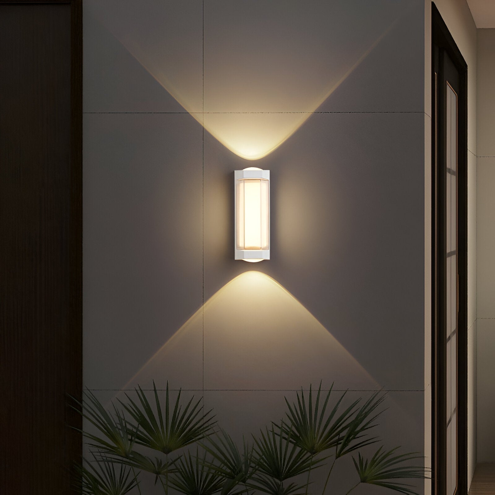 Nordic Minimalist | Outdoor Wall Lantern with Up-and-Down LED Effect | Durable Acrylic for Elegant Exterior Illumination 7