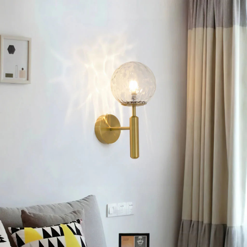 Nordic Style | LED Wall Sconce with Adjustable 3-Colour Lighting | Elegant Brass & Glass Design for Modern Ambience 0