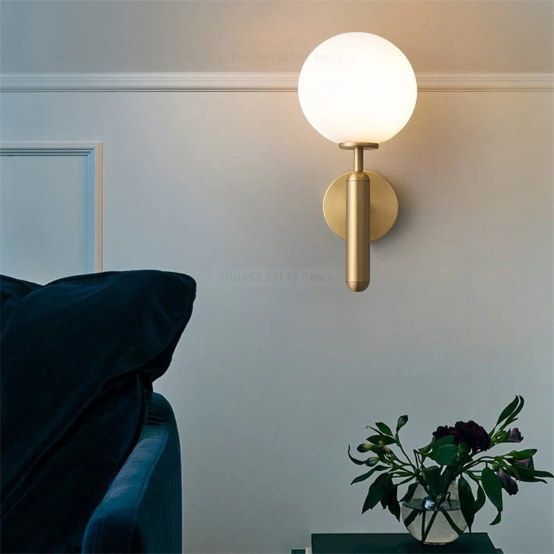 Nordic Style | LED Wall Sconce with Adjustable 3-Colour Lighting | Elegant Brass & Glass Design for Modern Ambience 11