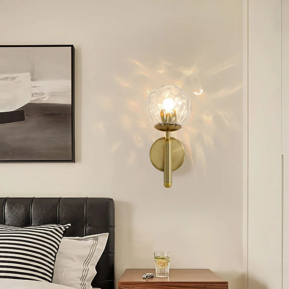 Nordic Style | LED Wall Sconce with Adjustable 3-Colour Lighting | Elegant Brass & Glass Design for Modern Ambience 8