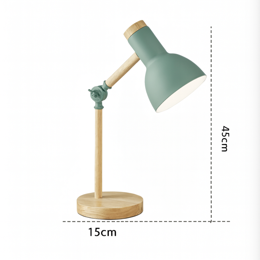 Nordic Style | Table Lamp with Semi-Circular Design & Adjustable Brightness | Elegant Wood Base for Cozy Ambiance 3