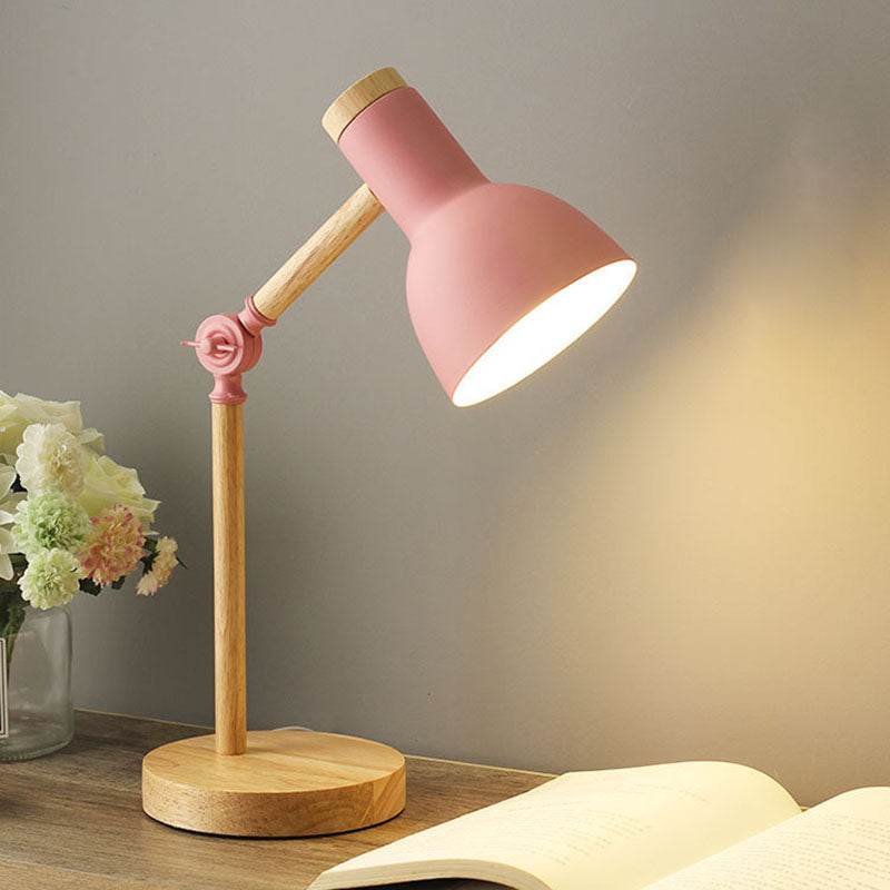 Nordic Style | Table Lamp with Semi-Circular Design & Adjustable Brightness | Elegant Wood Base for Cozy Ambiance 5