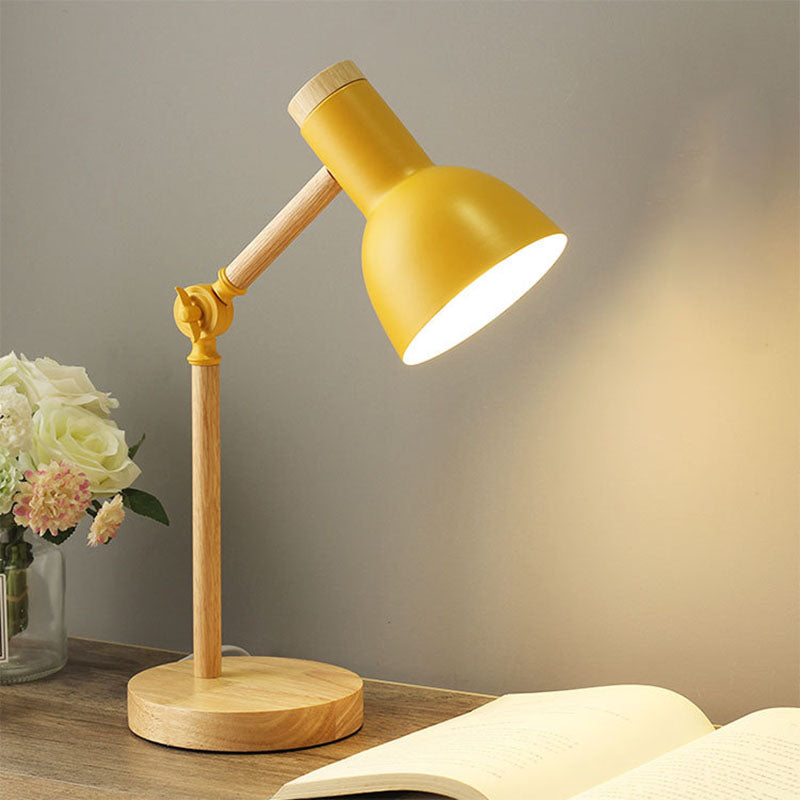 Nordic Style | Table Lamp with Semi-Circular Design & Adjustable Brightness | Elegant Wood Base for Cozy Ambiance 6