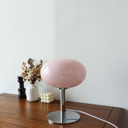 Nordic Vintage | Table Lamp with Round Glass Shade & Wrought Iron Base | Elegant Bedside Lighting for Cozy Ambiance 2