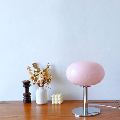 Nordic Vintage | Table Lamp with Round Glass Shade & Wrought Iron Base | Elegant Bedside Lighting for Cozy Ambiance 4