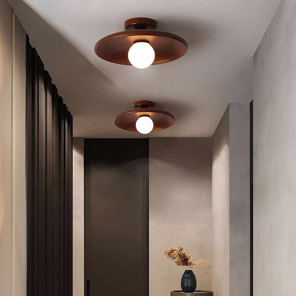 Ceiling Lights for Living Room, Wooden Ceiling Light in Scandinavian Style, Wood Ceiling Lamp for Bedroom, Light Fitting