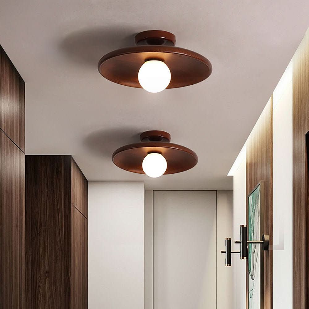 Ceiling Lights for Living Room, Wooden Ceiling Light in Scandinavian Style, Wood Ceiling Lamp for Bedroom, Light Fitting