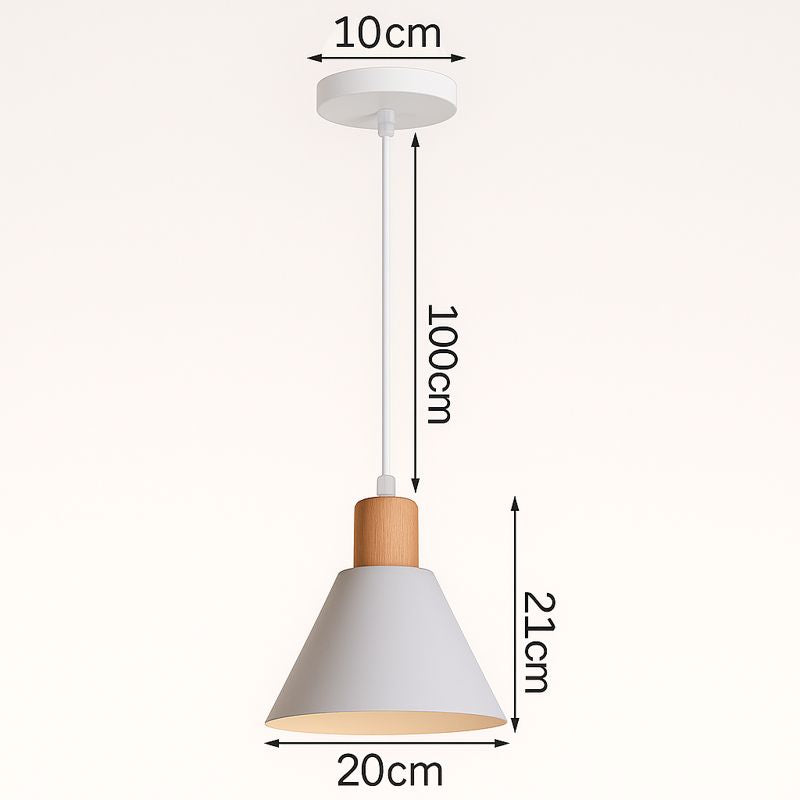 Nordic Wood Cone Pendant Light | Minimalist Kitchen Pendant Lighting with Adjustable Height | Perfect for Dining and Reading Spaces 3