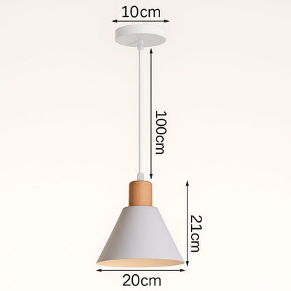 Nordic Wood Cone Pendant Light | Minimalist Kitchen Pendant Lighting with Adjustable Height | Perfect for Dining and Reading Spaces 3