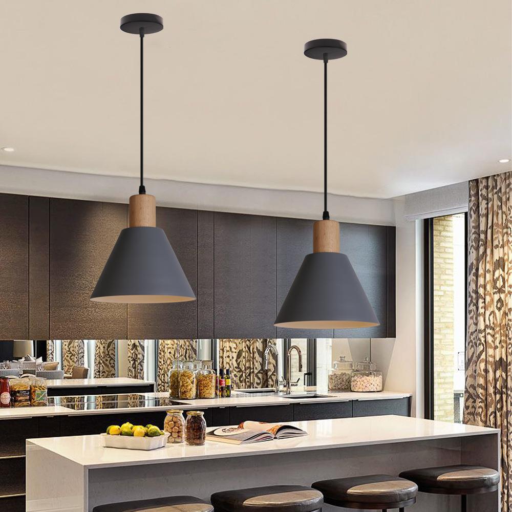 Nordic Wood Cone Pendant Light | Minimalist Kitchen Pendant Lighting with Adjustable Height | Perfect for Dining and Reading Spaces 5