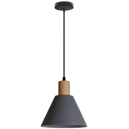 Nordic Wood Cone Pendant Light | Minimalist Kitchen Pendant Lighting with Adjustable Height | Perfect for Dining and Reading Spaces 7