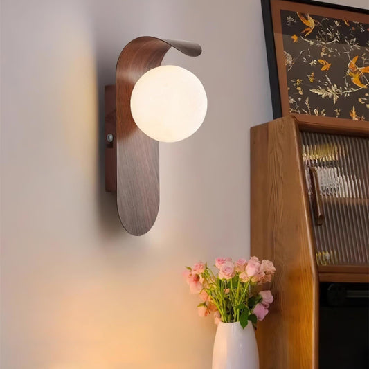 NordicaGlow | Elegant Minimalist Wood LED Wall Sconce Light 0