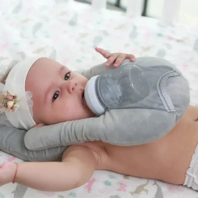 Nursing Pillow with Bottle Holder, Breastfeeding Pillow for Newborn, Newborn Feeding Pillow in Crystal Velvet_08