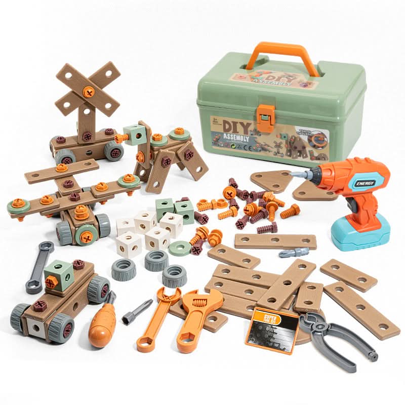 Construction Toy Tool Set in 149 to 198 Pieces, Role Play Toys for Little Builders, Toy Tools for Screwing and Building_06