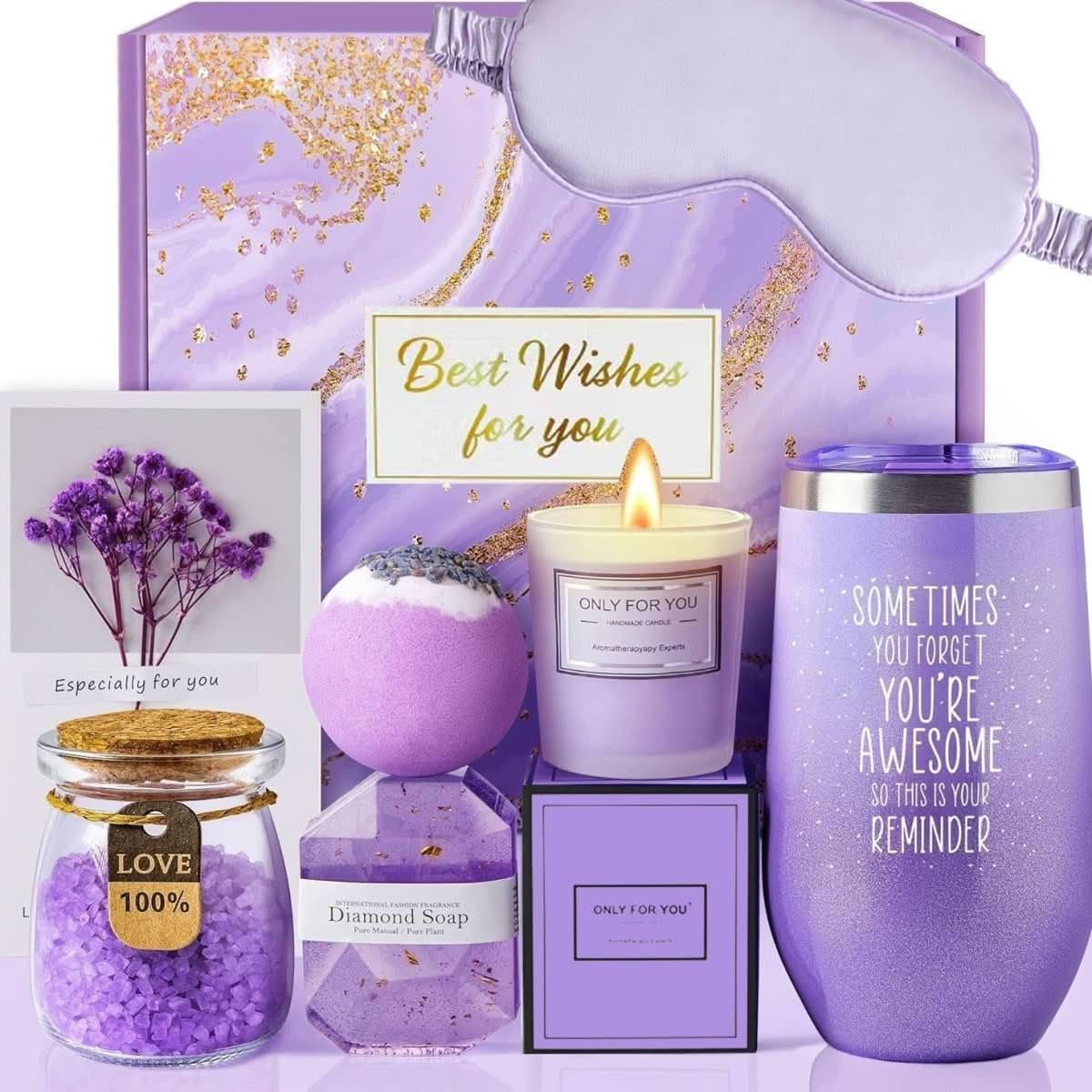 Luxury Bath Gift Set, Pamper Gift Set with Bath and Care Products, Spa Gift with Aromatherapy, Pamper Hamper_02