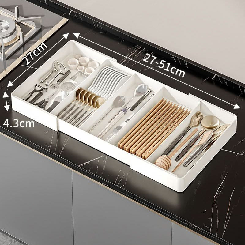 Kitchen Drawer Organiser with Adjustable Compartments, Cutlery Tray for Utensils – image 5