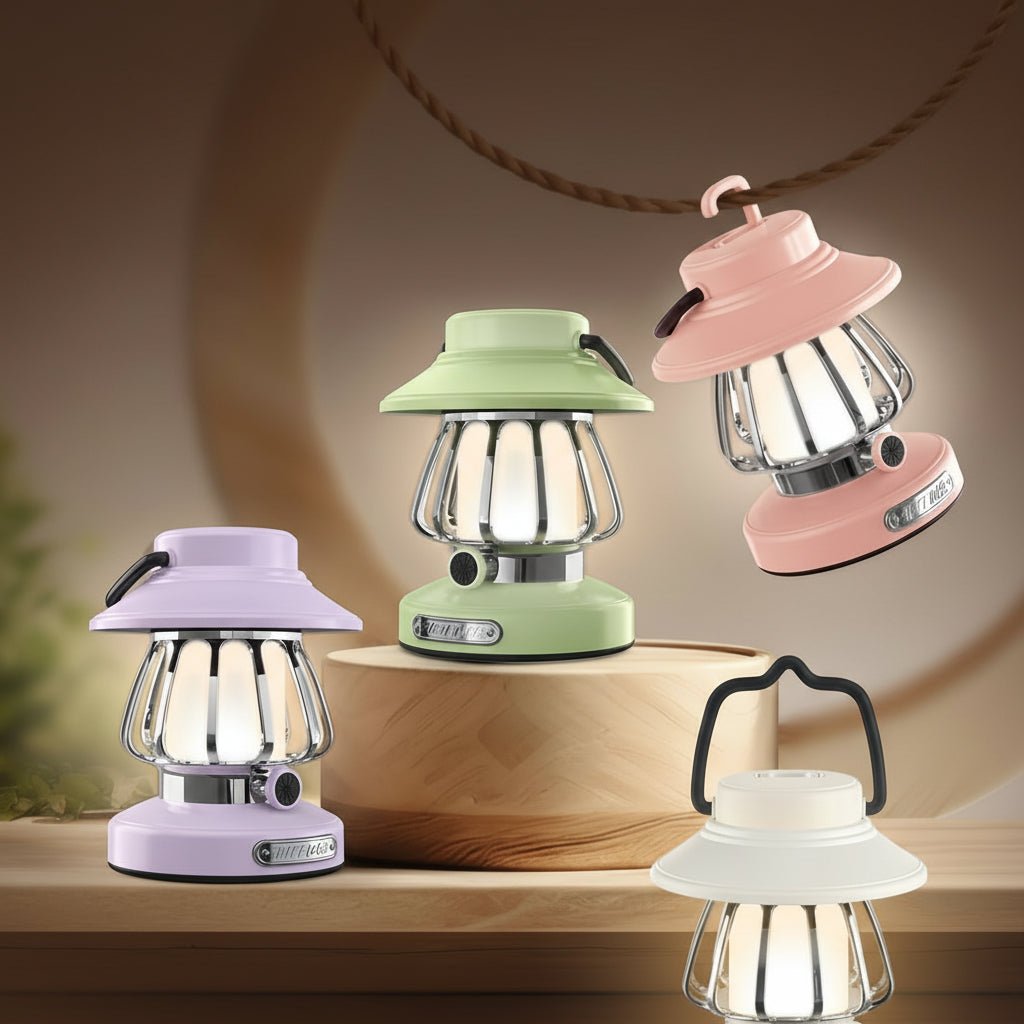 Night Light for Tent and Camping, Rechargeable Camping Light, Portable Battery Lamp, Retro Cordless Lamp with Warm LED_02