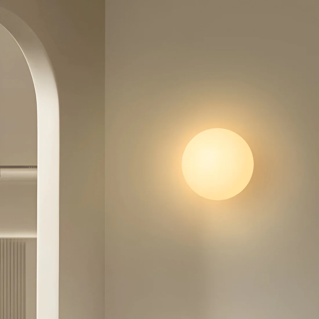 Wall Lights Indoor, Modern Living Room Wall Light with Glass Globe, LED Wall Sconce for Bedroom and Hallway_03