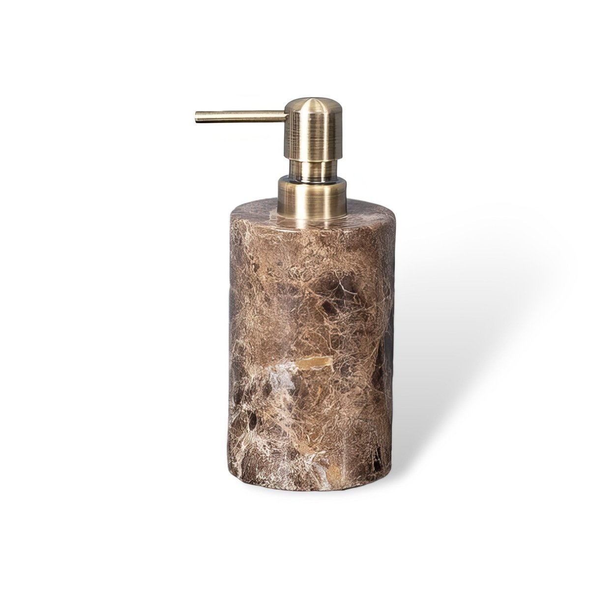 Bathroom Accessories Marble Look, Soap Dispenser, Toothbrush Holder, Soap Dish, Tissue Box, Bathroom Tray in Dark Brown_10